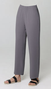 Abeer Stretch Waist Wide Leg Pants - Purple Gray - Final Sale