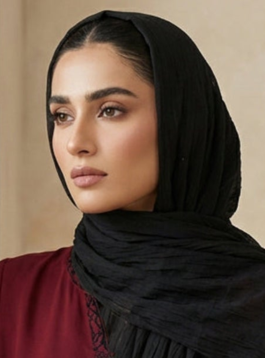 Whisper Drape Super Soft Non-Slip Extra Large Wrap Hijab - Black