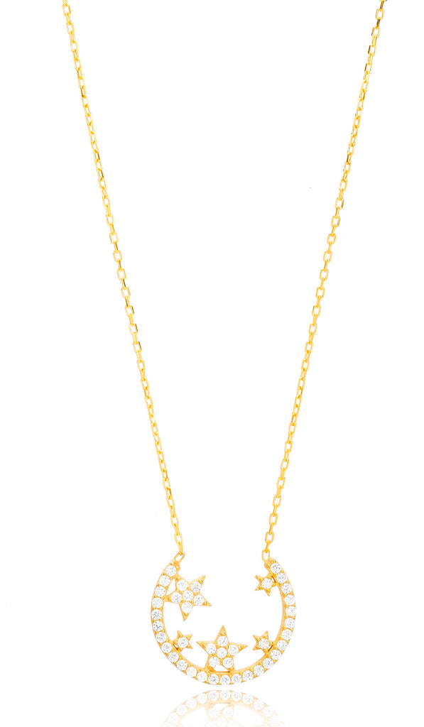 ミュージシャン Star Necklace Gold 3 Star Necklace, 3 Gold Star Necklace, Triple Gold Star