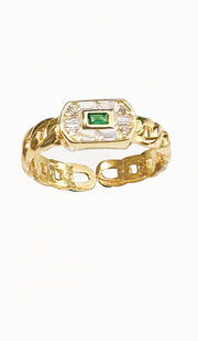 Bella Gold plated Sterling Silver Adjustable Ring with MashaAllah Engraving