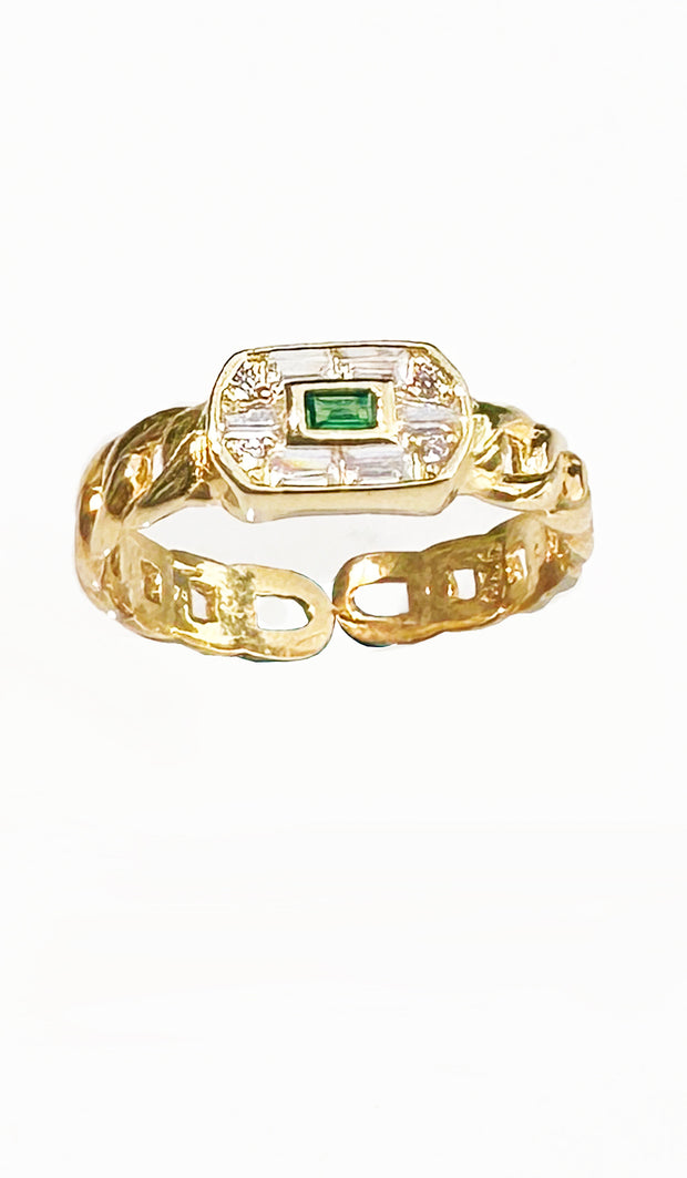 Bella Gold plated Sterling Silver Adjustable Ring with MashaAllah Engraving