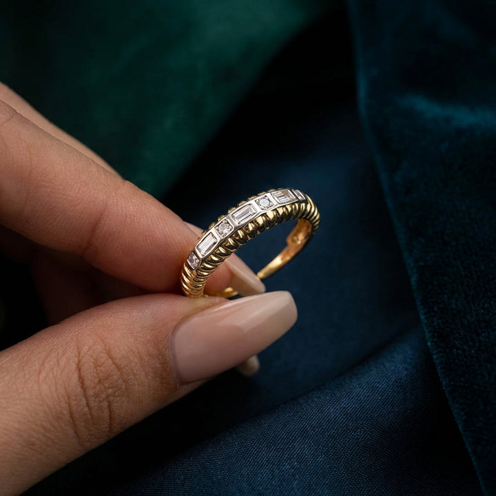 Eden Gold plated Sterling Silver Adjustable Ring with MashaAllah Engraving