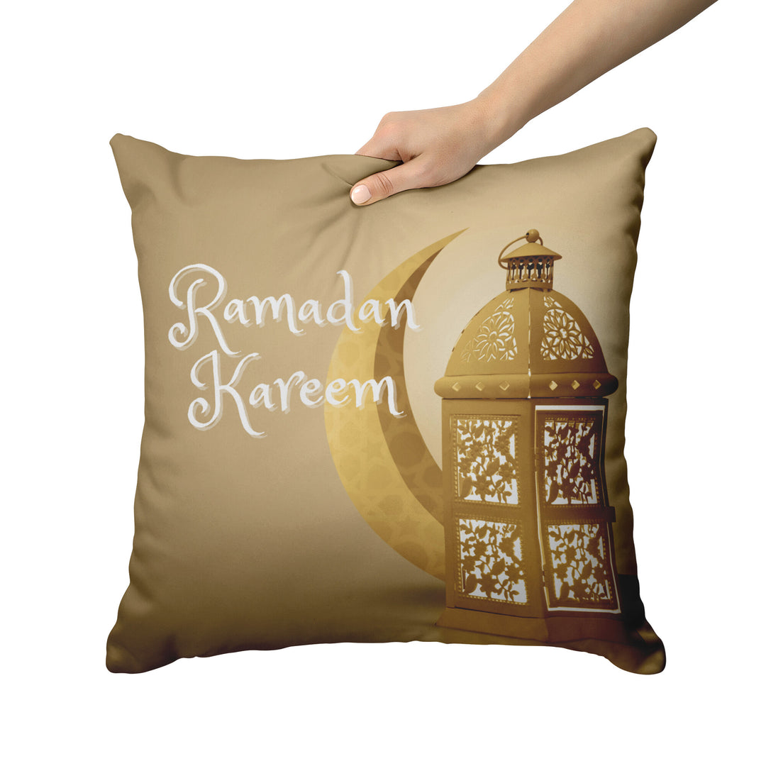 Ramadan Kareem / Eid Mubarak Reversible Pillow - Crescent & Lantern