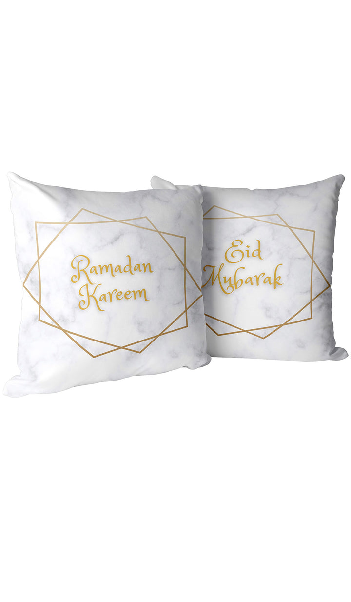 Marble Print Ramadan Kareem / Eid Mubarak Reversible Pillow