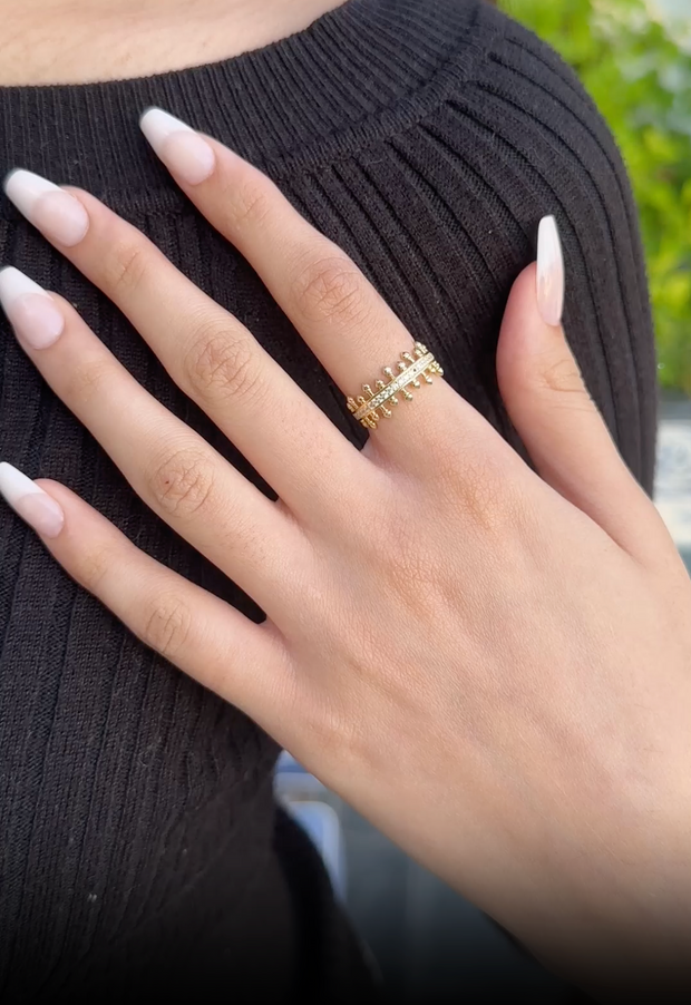 Ezra Gold plated Sterling Silver Adjustable Ring with MashaAllah Engraving