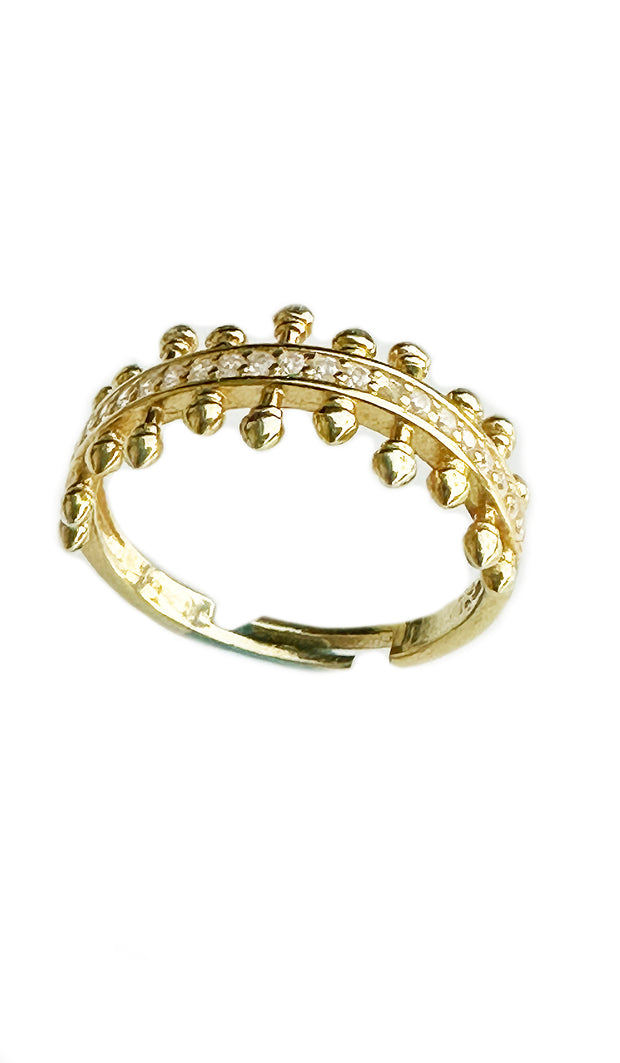 Ezra Gold plated Sterling Silver Adjustable Ring with MashaAllah Engraving