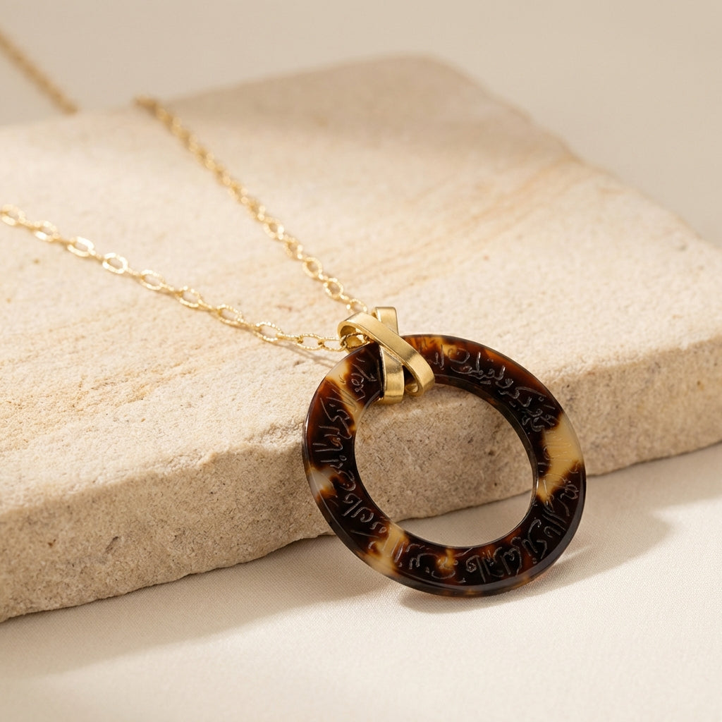 Gold plated Sterling Silver Hand engraved Evil Eye Necklace