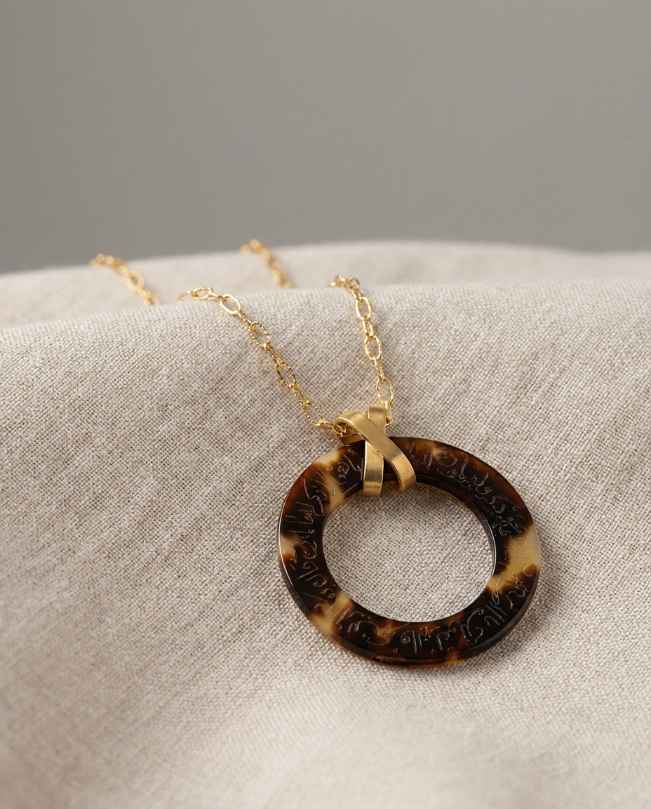 Gold plated Sterling Silver Hand engraved Evil Eye Necklace