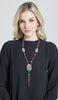 Hilwa Maroon and Multicolor Long Statement Necklace