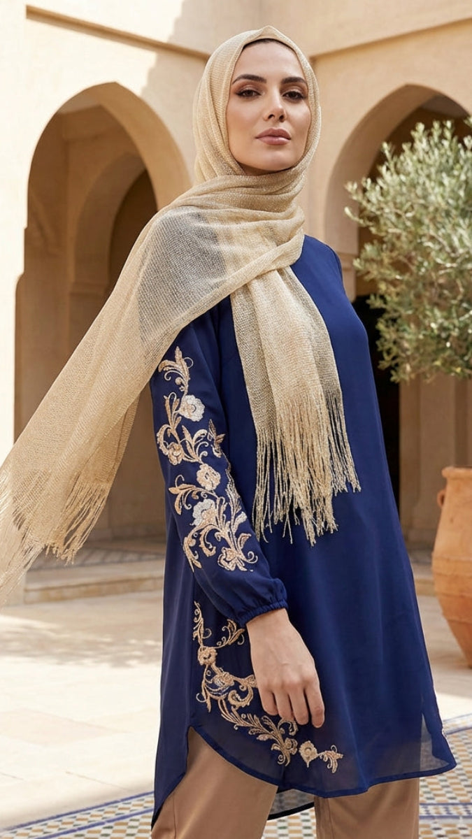 Silky Metallic Non-slip Shawl Hijab - Champagne Gold | Islamic Hijabs | Artizara ARTIZARA.COM Silky Metallic Non-slip Shawl Hijab - Champagne Gold | Islamic Hijabs | Artizara ARTIZARA.COM