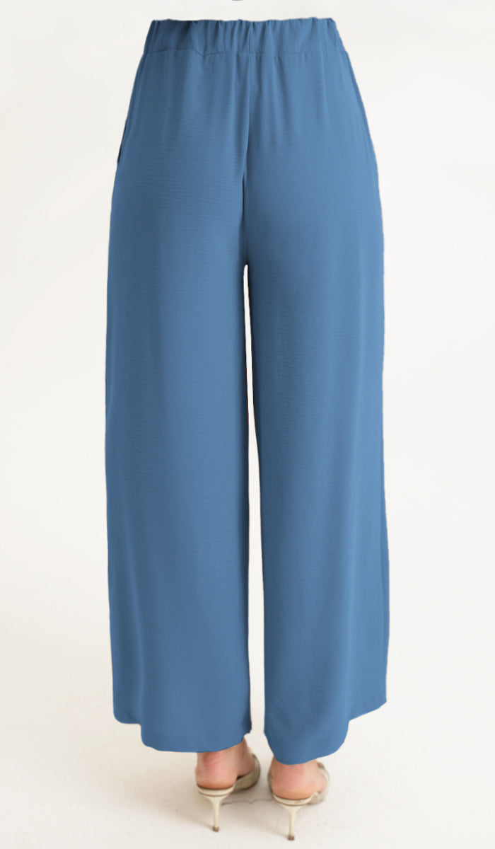 Pantalon Palazzo Ilham Loose Flowy Stretch - Azur
