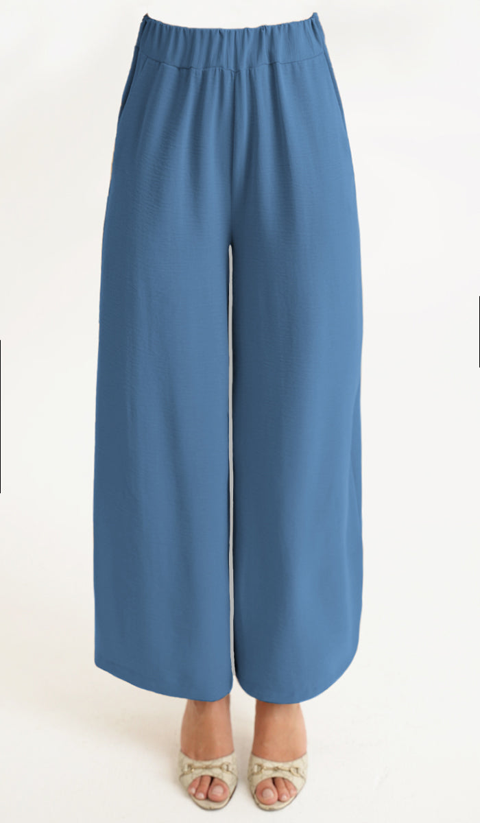 Pantalon Palazzo Ilham Loose Flowy Stretch - Azur