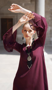 Long Turkish Tughra Tassel Necklace - Black