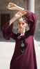 Long Turkish Tughra Tassel Necklace - Black