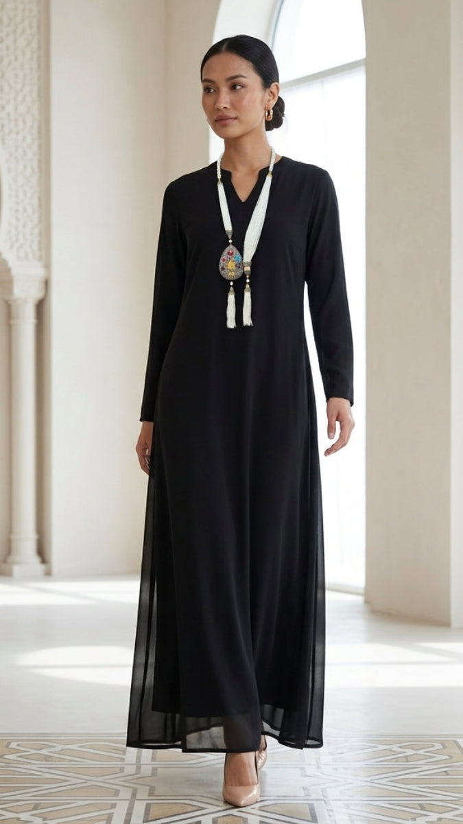 Long collier artisanal turc multibrins - Perle d'eau douce - VENTE FINALE
