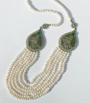 Malika Artisan Necklace - Freshwater Pearl / Green