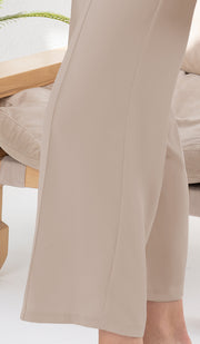 Pantalon ample extensible à jambe large Marvi - Latte 