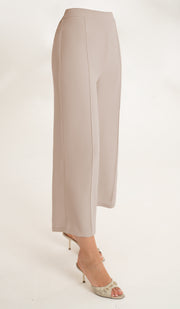 Marvi Loose Stretch Wide Leg Pants - Latte