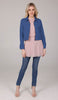Mia Crop Zipper Front Suit Jacket - Indigo