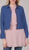 Mia Crop Zipper Front Suit Jacket - Indigo