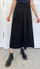 Mia Pleated Long Maxi Skirt - Black