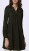 Naseem Pleated Mostly Cotton Tunic Dress - Black - PREORDER (ships in 2 weeks)