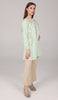 Nawal Gold Embroidered Long Modest Tunic - Mint