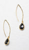 Nia Minimal Lightweight Hammered Teardrop Earrings - Gold/Black