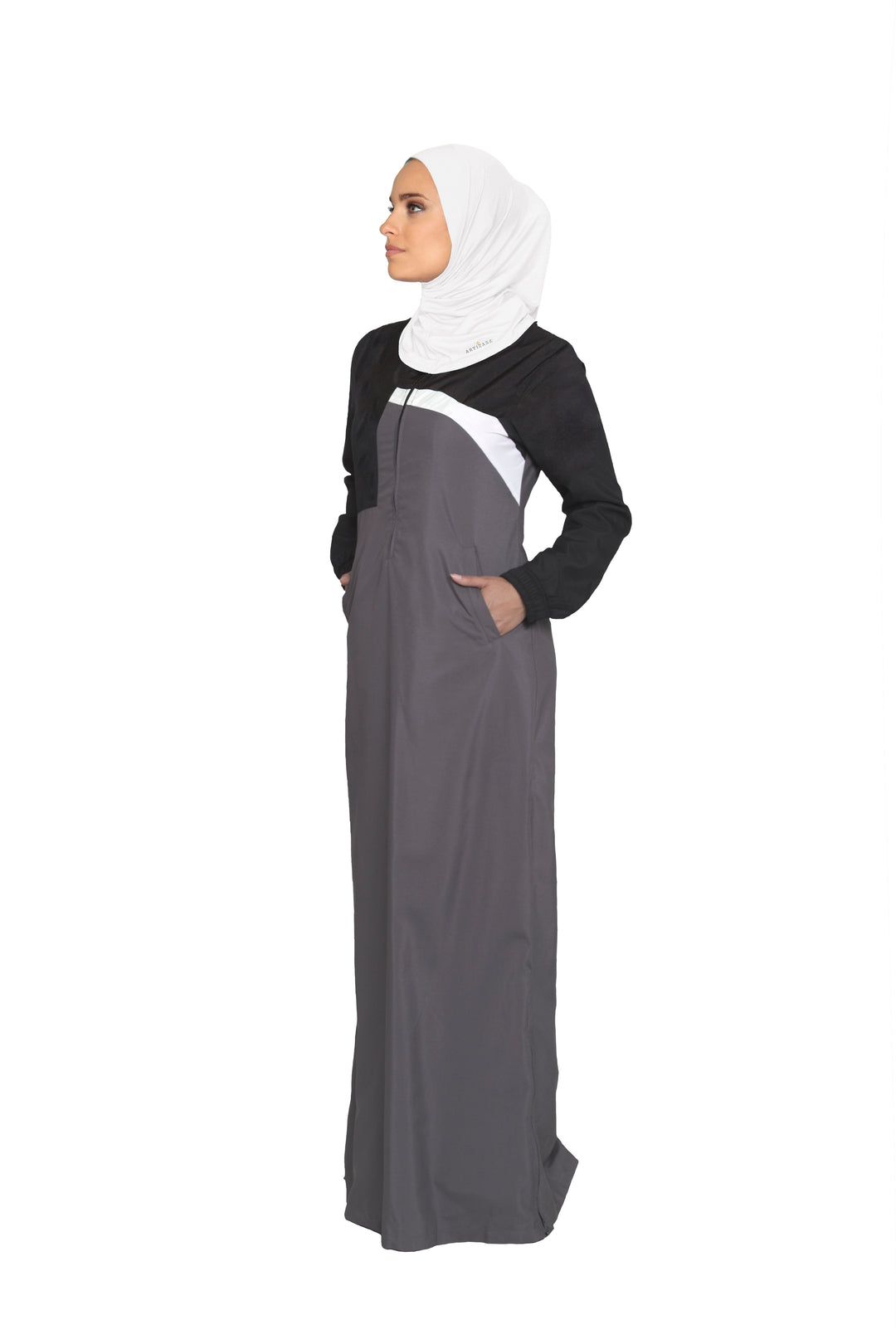 One Piece Stretch Sports Hijab - Cream