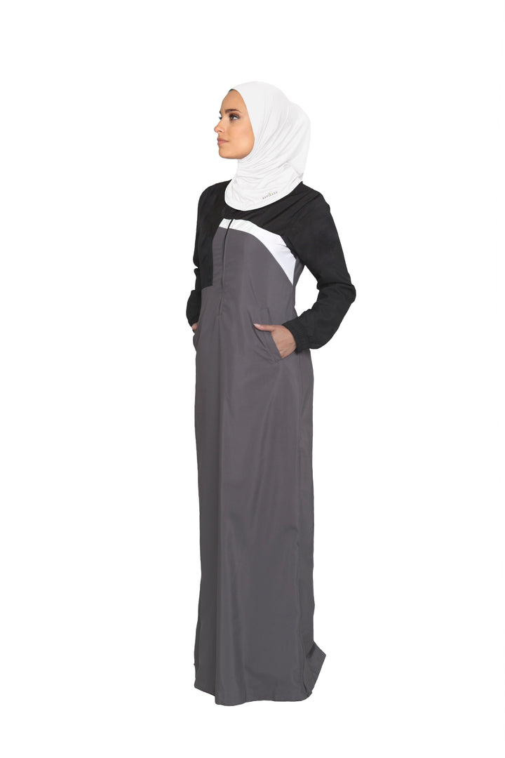One Piece Stretch Sports Hijab - Cream