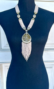Long collier turc à pampilles Tughra - Rose blush