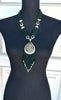 Long Turkish Tughra Tassel Necklace - Emerald Green