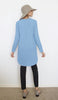 Parisa Mostly Cotton Long Modest Everyday Tunic - French Blue