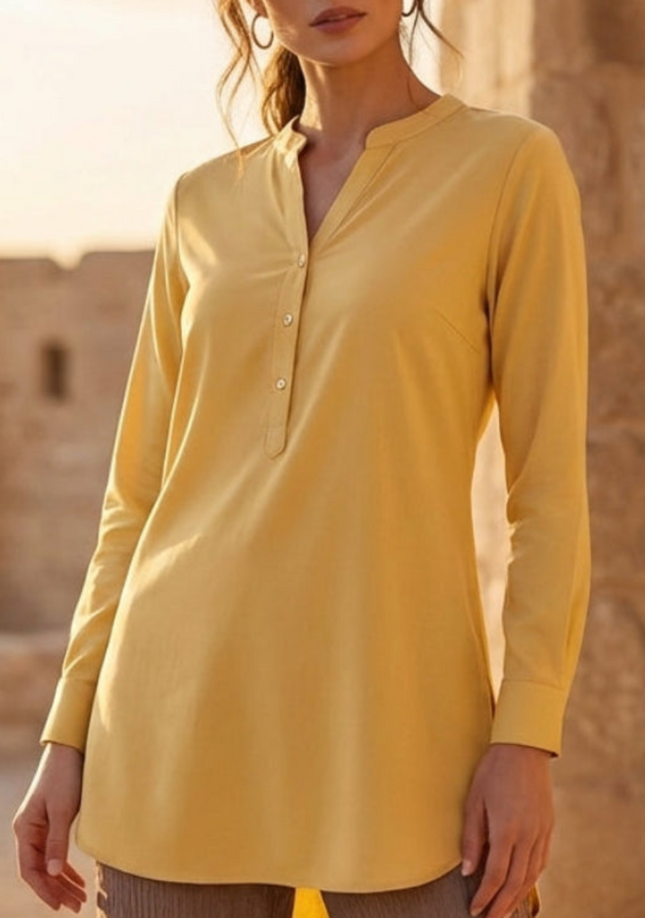 Tunique longue et modeste de tous les jours Parisa Mostly Cotton - Charbon - PRÉCOMMANDE (expédiée dans 2 semaines)