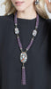 Hilwa Purple Amethyst and Multicolor Long Statement Necklace