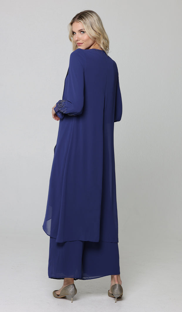 Safa Tunique Midi Longue Habillée Modeste - Bleu