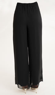 Safa Pantalon Palazzo Fluide Ample - Noir 