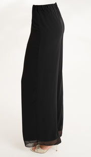 Safa Loose Flowing Palazzo Pants - Black