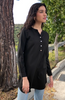 Parisa Mostly Cotton Long Modest Everyday Tunic - Black