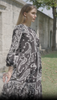 Armine Modest Long Tiered Print Maxi Dress - Black & White