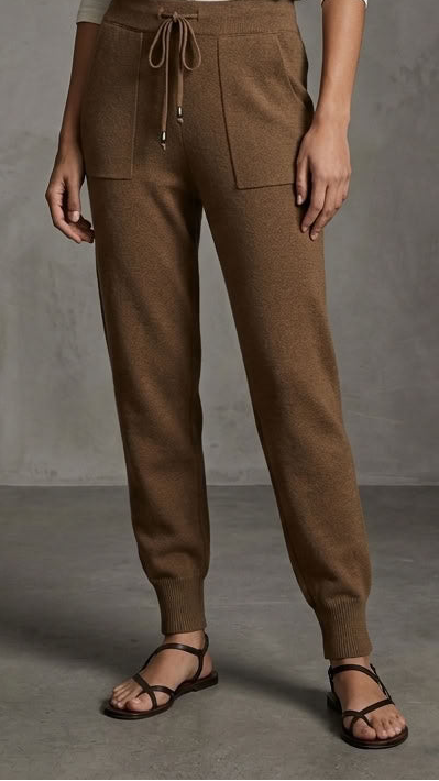 Serene Stretch Knit Jogger Pants - Coffee