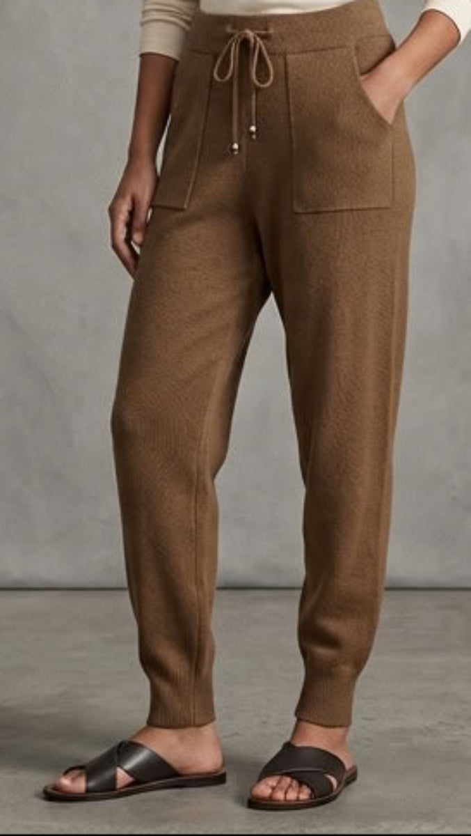 Serene Stretch Knit Jogger Pants - Coffee