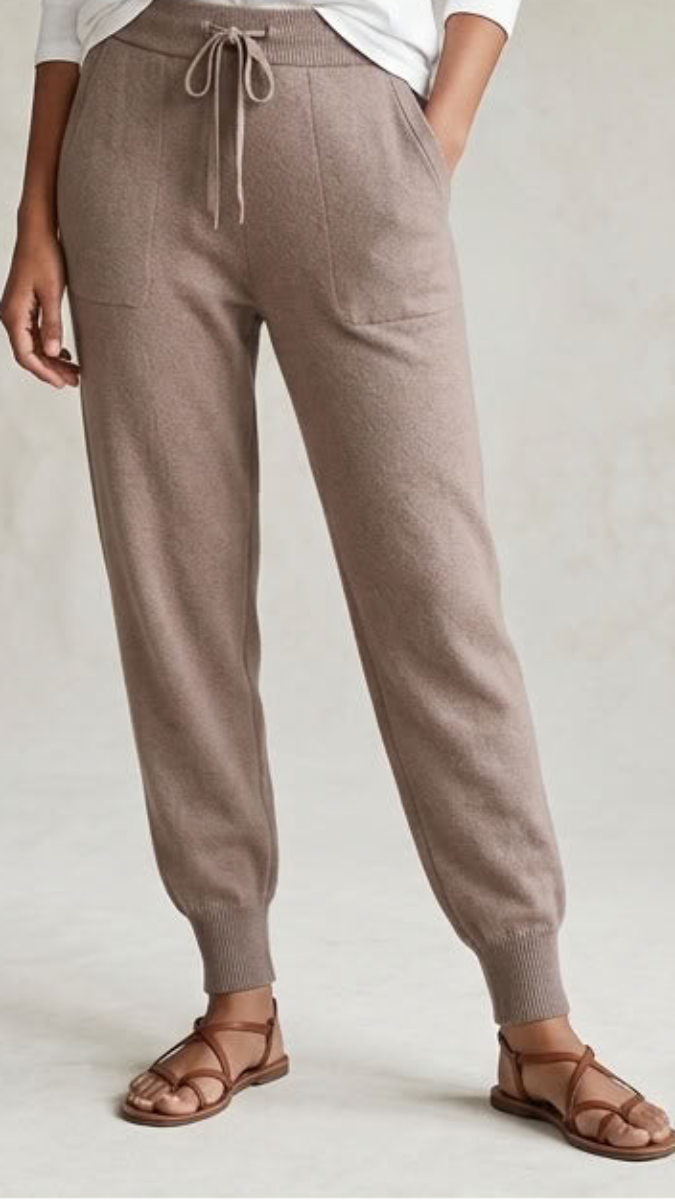 Serene Stretch Knit Jogger Pants - Mocha