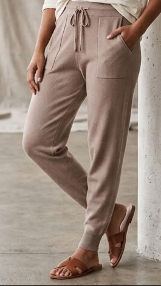Serene Stretch Knit Jogger Pants - Mocha