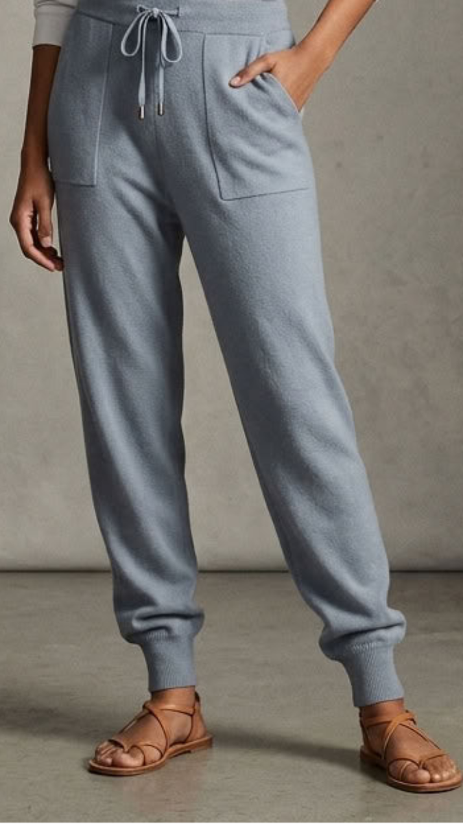 Serene Stretch Knit Jogger Pants - Powder Blue