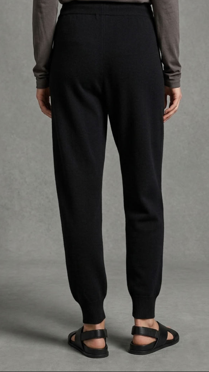 Serene Stretch Knit Jogger Pants - Black