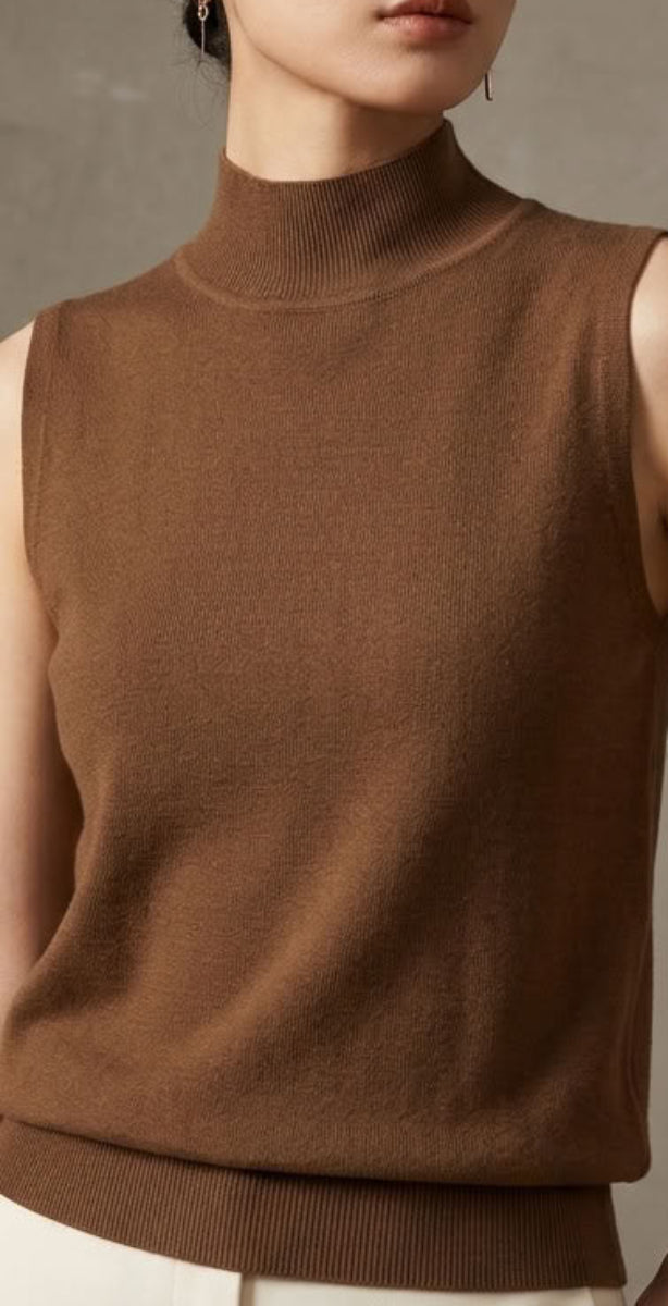 Serene Stretch Knit Top - Coffee