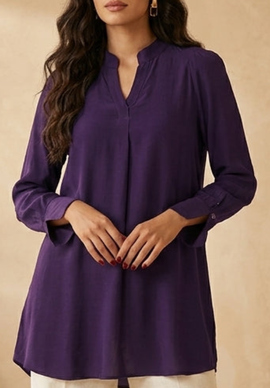 Shaina Cotton Feel Modest Top - Amethyst