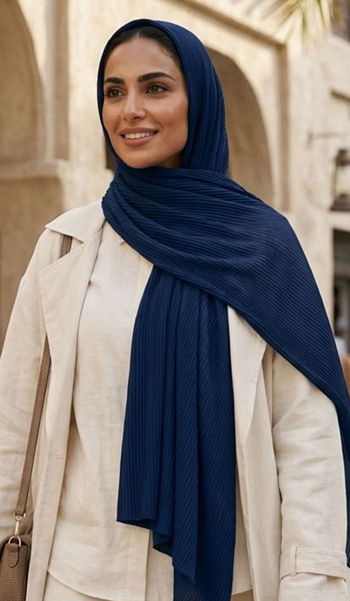 Shea Everyday Essential Bamboo Stretch Hijab - Navy