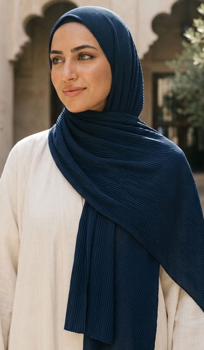 Shea Everyday Essential Bamboo Stretch Hijab - Navy